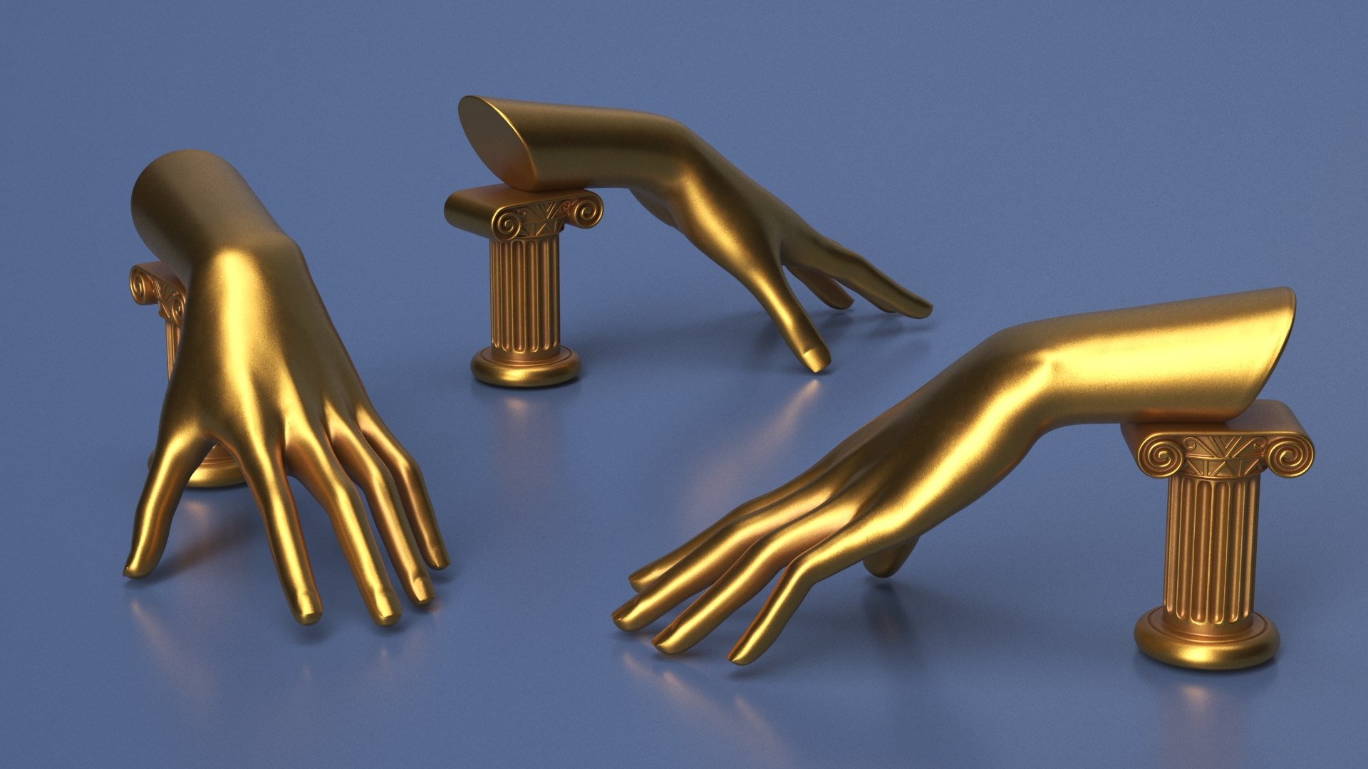 Ring Display Hand Shaped Golden 3D Model - TurboSquid 2302748