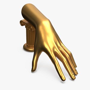 Ring Display Hand Shaped Golden 3D model