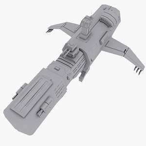 3d scifi spacecraft destroyer model
