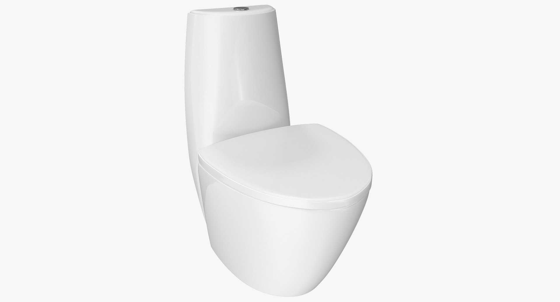 One Piece Wc Toilet White 3D model preview