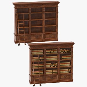 classical book shelves 3D model