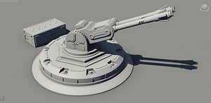 Sci-fi asset - cannon with container