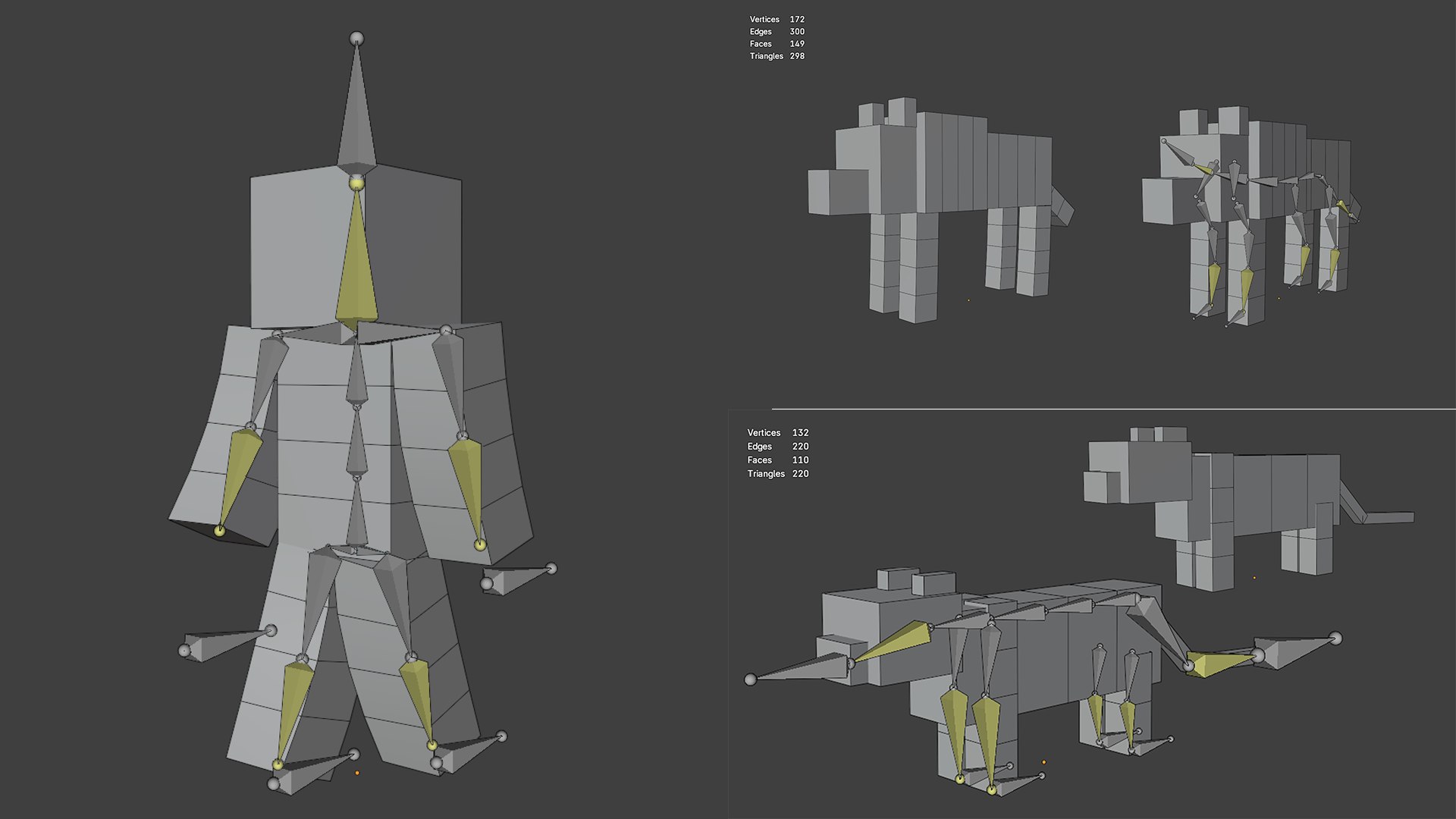 3D model Minecraft Steve Wolf Cat Companions Rigged Collection 3D Model Game Ready 4K PBR https://p.turbosquid.com/ts-thumb/XU/HMTIZb/v8/wire/png/1789040348/1920x1080/fit_q87/a66b6db98029457d4643a8431b6eaaa115328f2e/wire.jpg