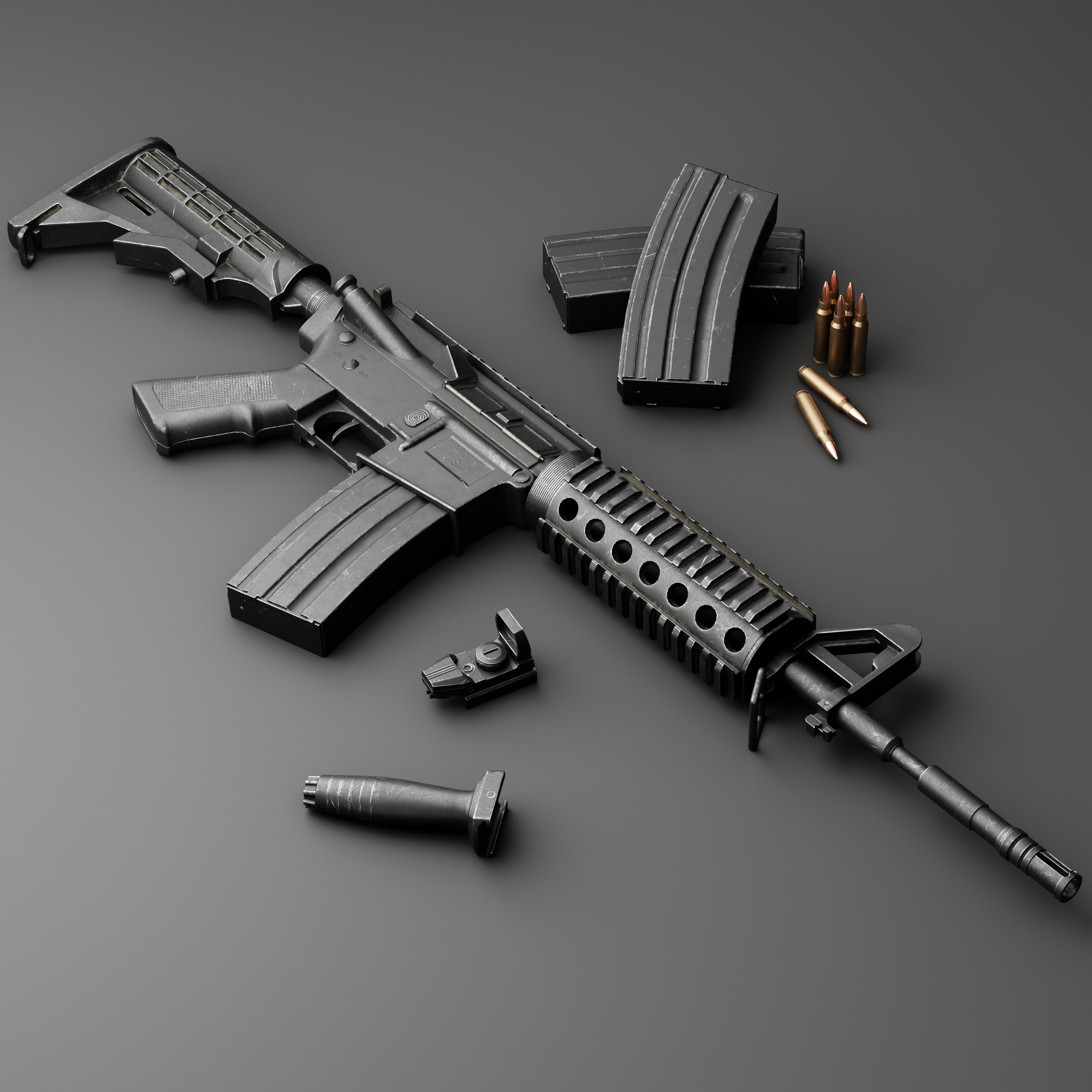 M4 Carbine Assault Rifle model - TurboSquid 1734149