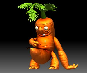 carrot funny monster printable model