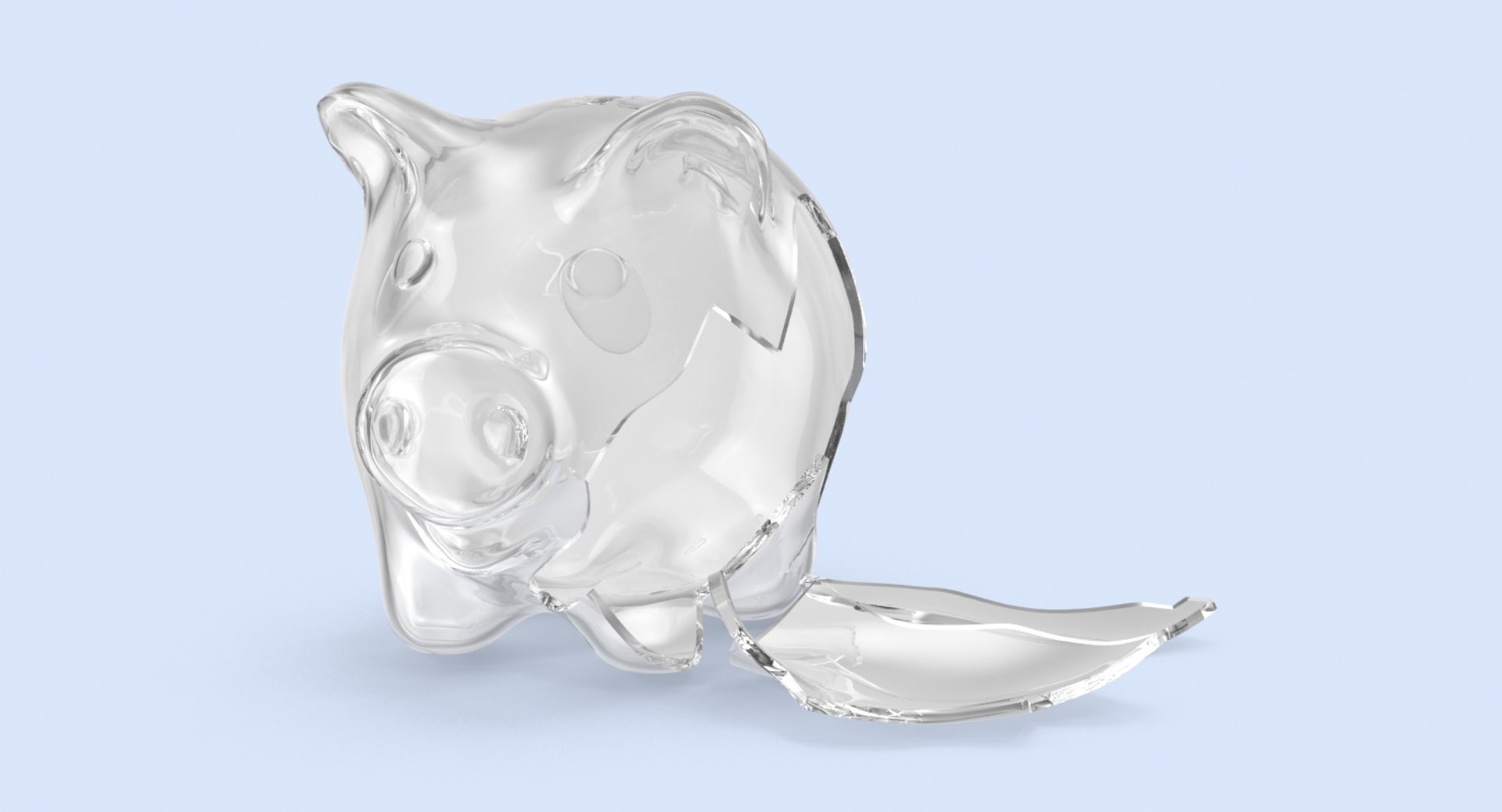 Broken Glass Piggy Bank 3d Max