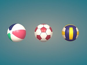 Sports and Recreation Pack-- Beach Ball - Soccer - Volleyball