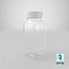 Quadratische Plastikflasche 4oz 120ml Geschlossen
