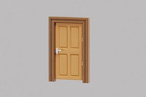 Wooden door Cartoon 3D model