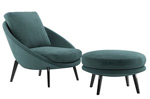 3D armchair Minotti Lido 2021 collection