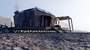 3D Scifi Dystopian Cabin