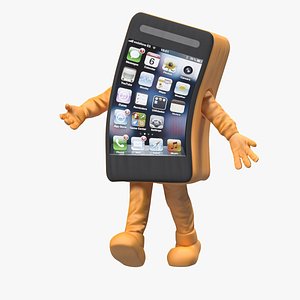 Advertising Costume Mobile Phone Orange Rigged for Maya 3D