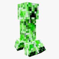 Minecraft Creeper Rigged 3D Model Game Ready PBR STEMCell