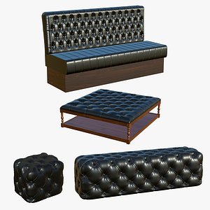 Chesterfield Sofa Coffee Table Ottoman Banquette