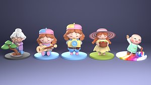 3D Chibi Profession Characters STL Pack