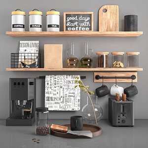 kitchen decor set toaster 3D model