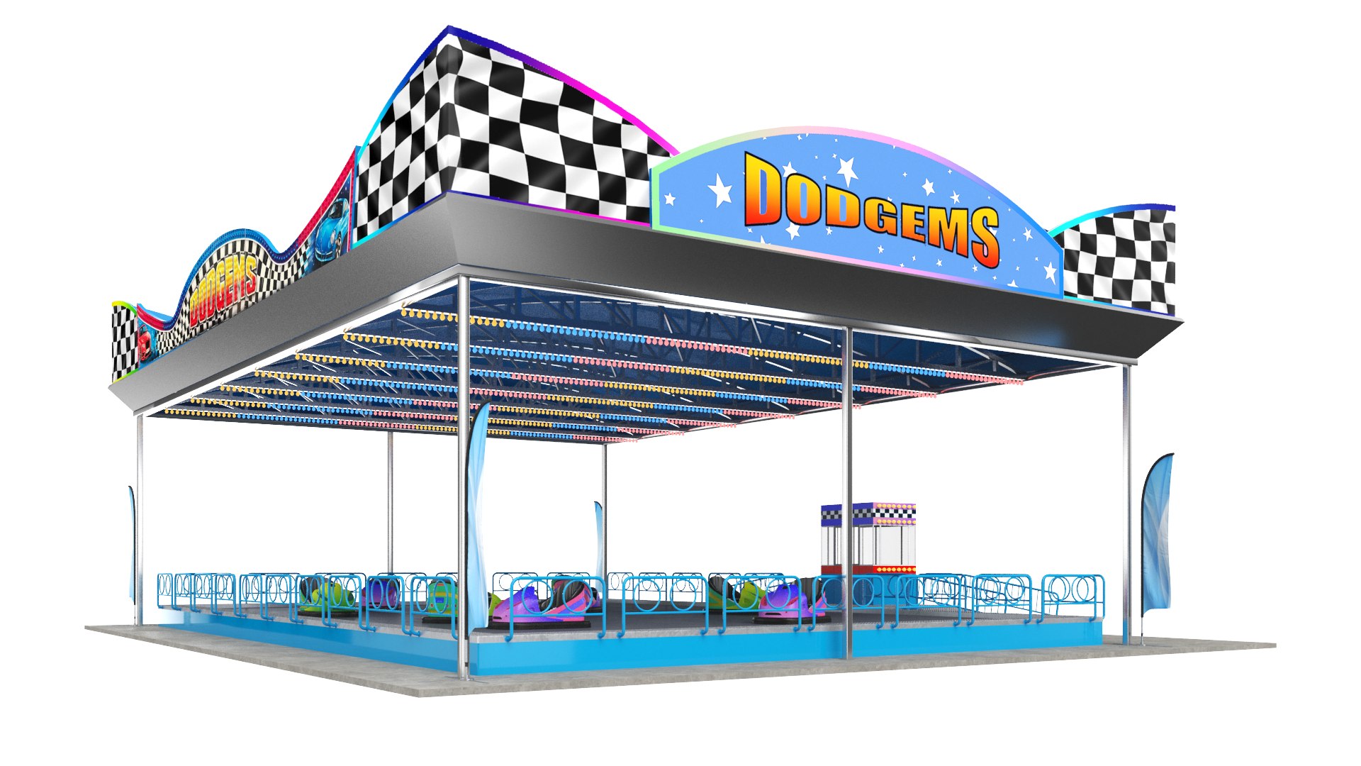 3D Three Theme park Rides model - TurboSquid 1754749