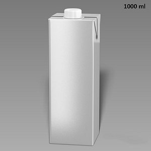 3d model drink box 1000ml water