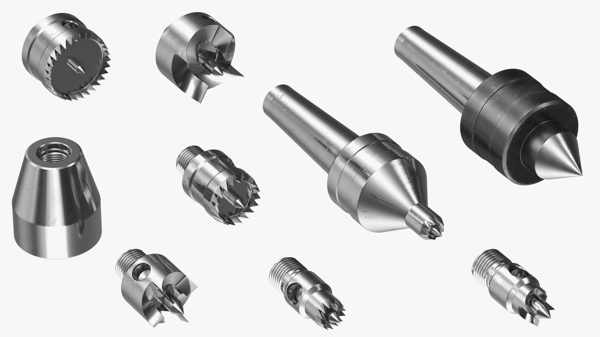 MT2 Wood Lathe Drive and Live Center Kit 9 Piece 3D model preview
