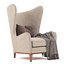 Fauteuil Monroe Wing avec coussin et couverture