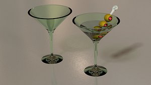 free obj mode martini glass olives