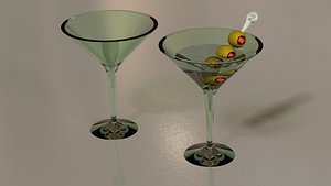 Martini Glass with Olives