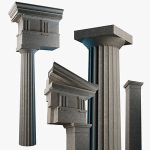 3D Archaic greek doric column