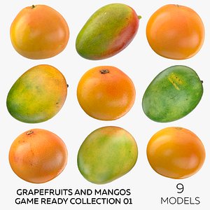 Grapefruits and Mangos Game Ready Collection 01 - 9 models 3D model