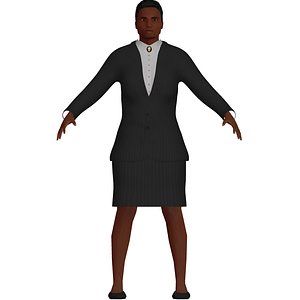 3D model adult black woman business