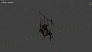 Campfire Cooking Setup 3D Model 3D