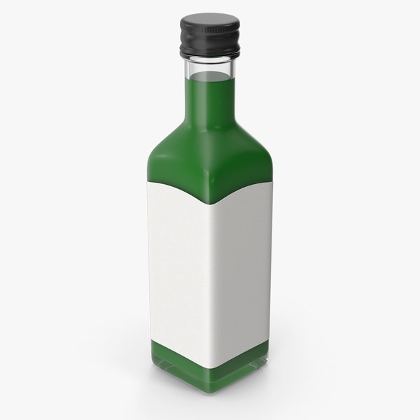 3D Green Sauce Bottle model