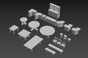 untextured tavern white box 3D