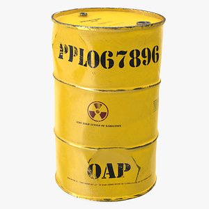 old radioactive waste barrel 3D model
