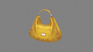 3D cartoon yellow leather handbag for women
