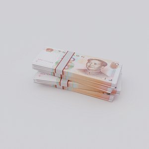 20 Chinese renminbi CNH Currency 3D