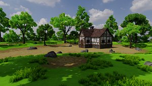 Medieval House 3 With Environment 3D model 3D