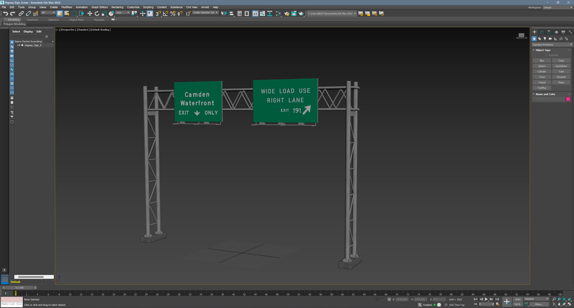 Highway Sign 04 3D - TurboSquid 2159470