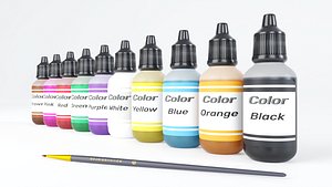 3D Game Paint Bottle Colors