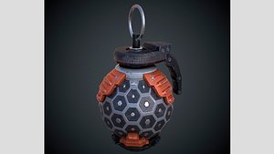 3D Spherical Scifi Grenade PBR