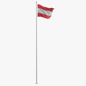 Flag On Pole Austria