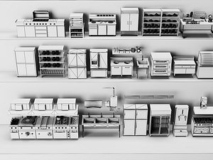 3D Commercial Kitchen Equipment Collection model