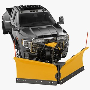 3D GMC SIERRA HD DENALI 2020 Snow Plow Truck 04