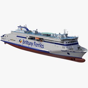 3D Santona Brittany Ferries Passenger and Vehicle RoPax Ferry