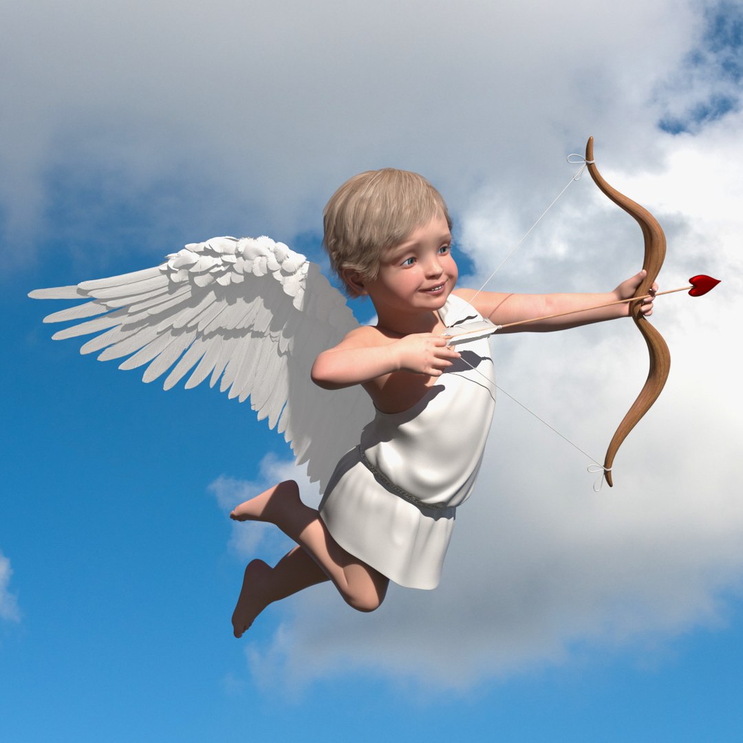Boy Cupid Flying 3D model preview