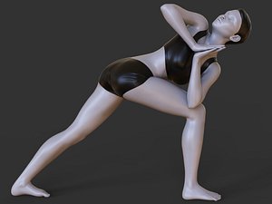 Yoga Pose - Reverse triangle pose 3D model