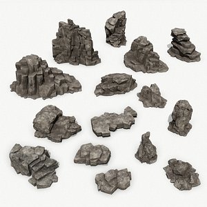 3D model desert rocks