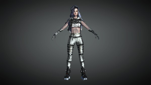 Cyber Punk Female Character 12 3D model