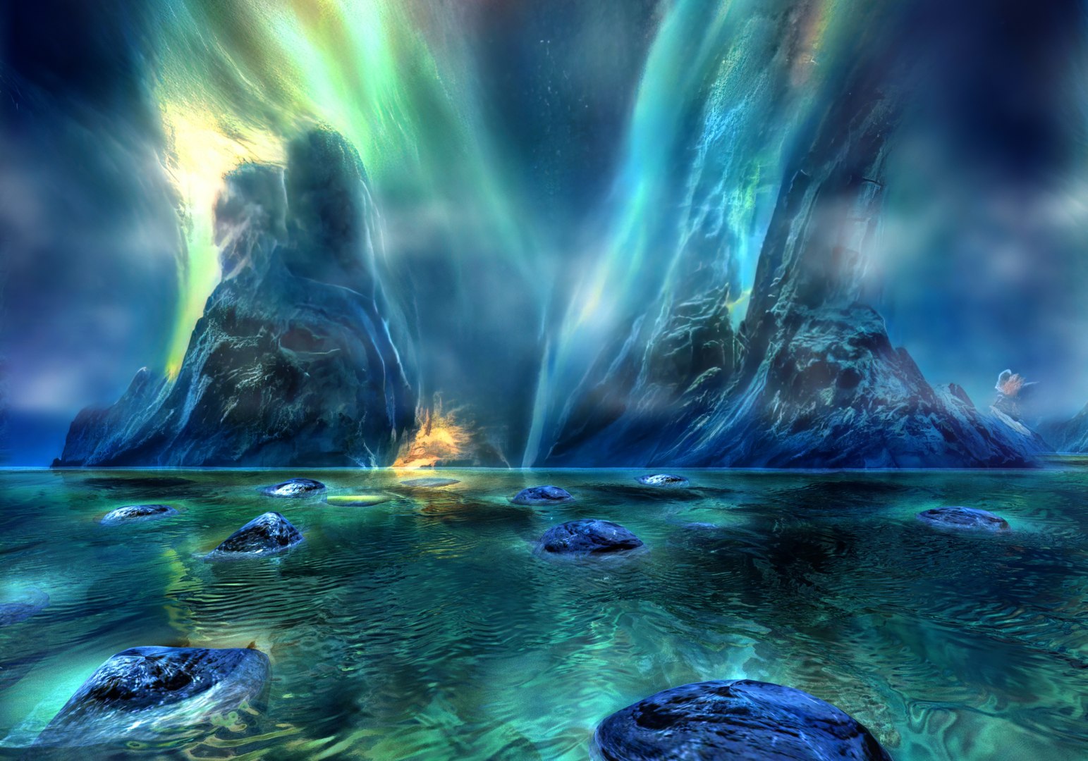 Northern Lights Mountains 3D Model - TurboSquid 1827695