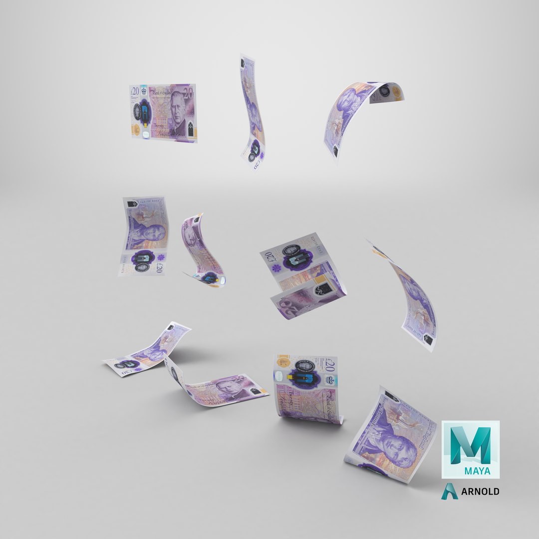 England 20 Pound Falling Notes 3D model https://p.turbosquid.com/ts-thumb/XW/w9hqRr/qq/stemcell_maya_arnold_render/png/1767982817/1920x1080/fit_q87/5c33c37a40fdb50fea5359e1fd25687a68add8ca/stemcell_maya_arnold_render.jpg