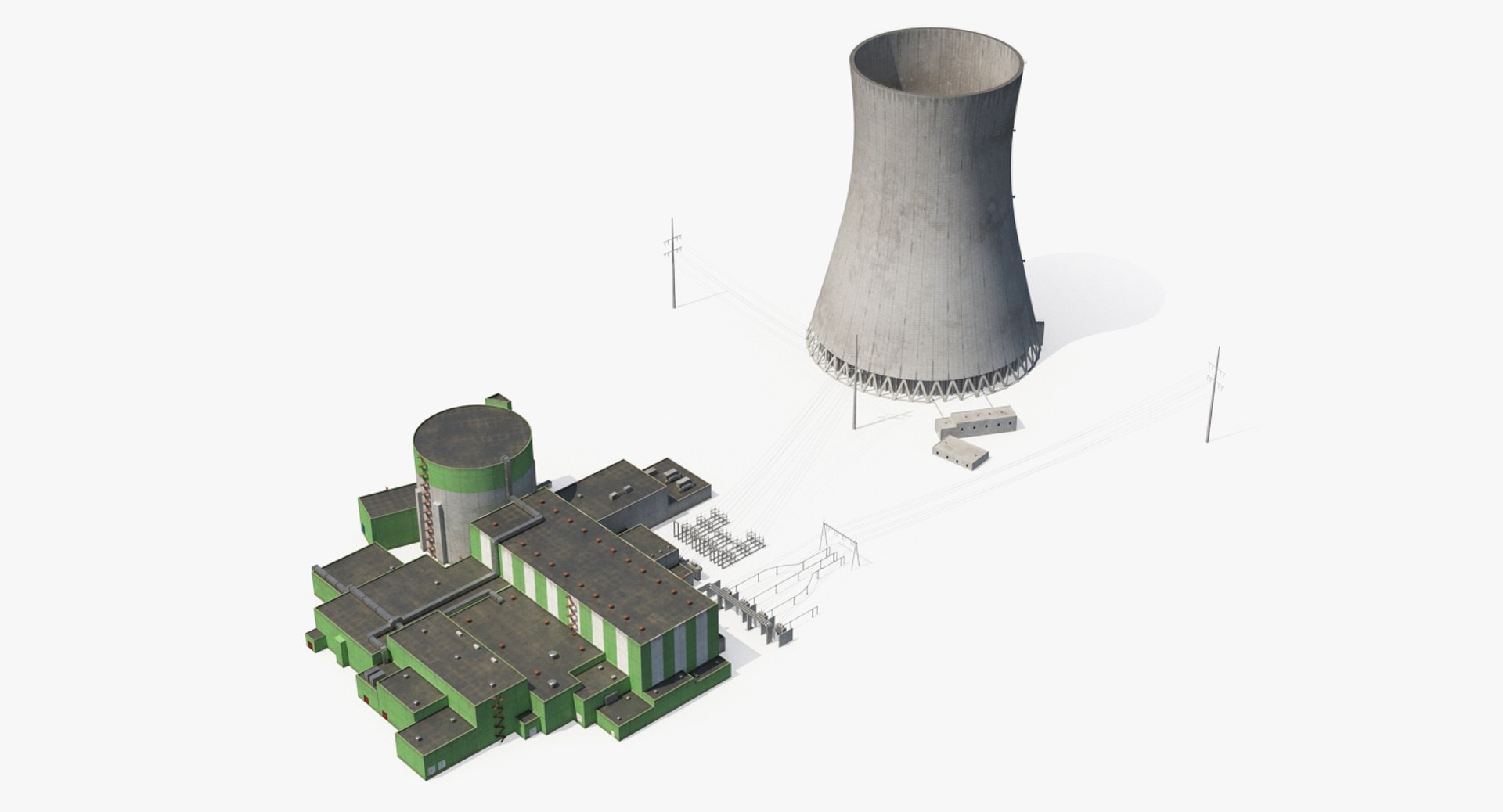 Nuclear Power Plant 2 3D Model 3D model preview
